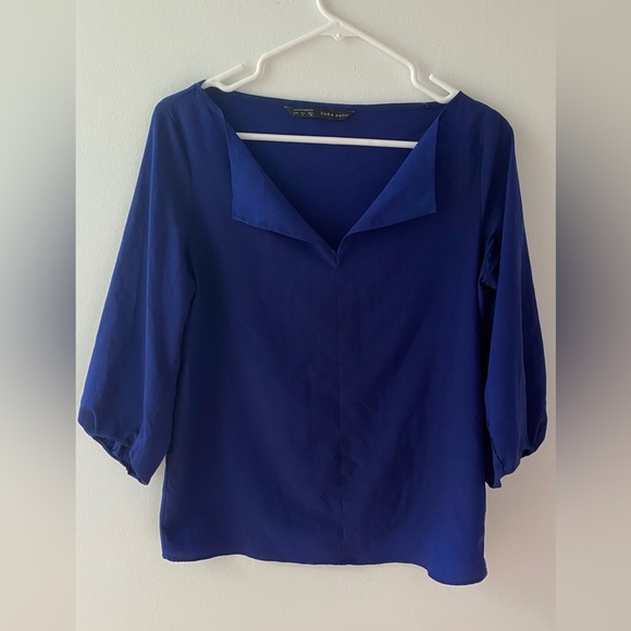 Zara basic blue top - Picture 1 of 3